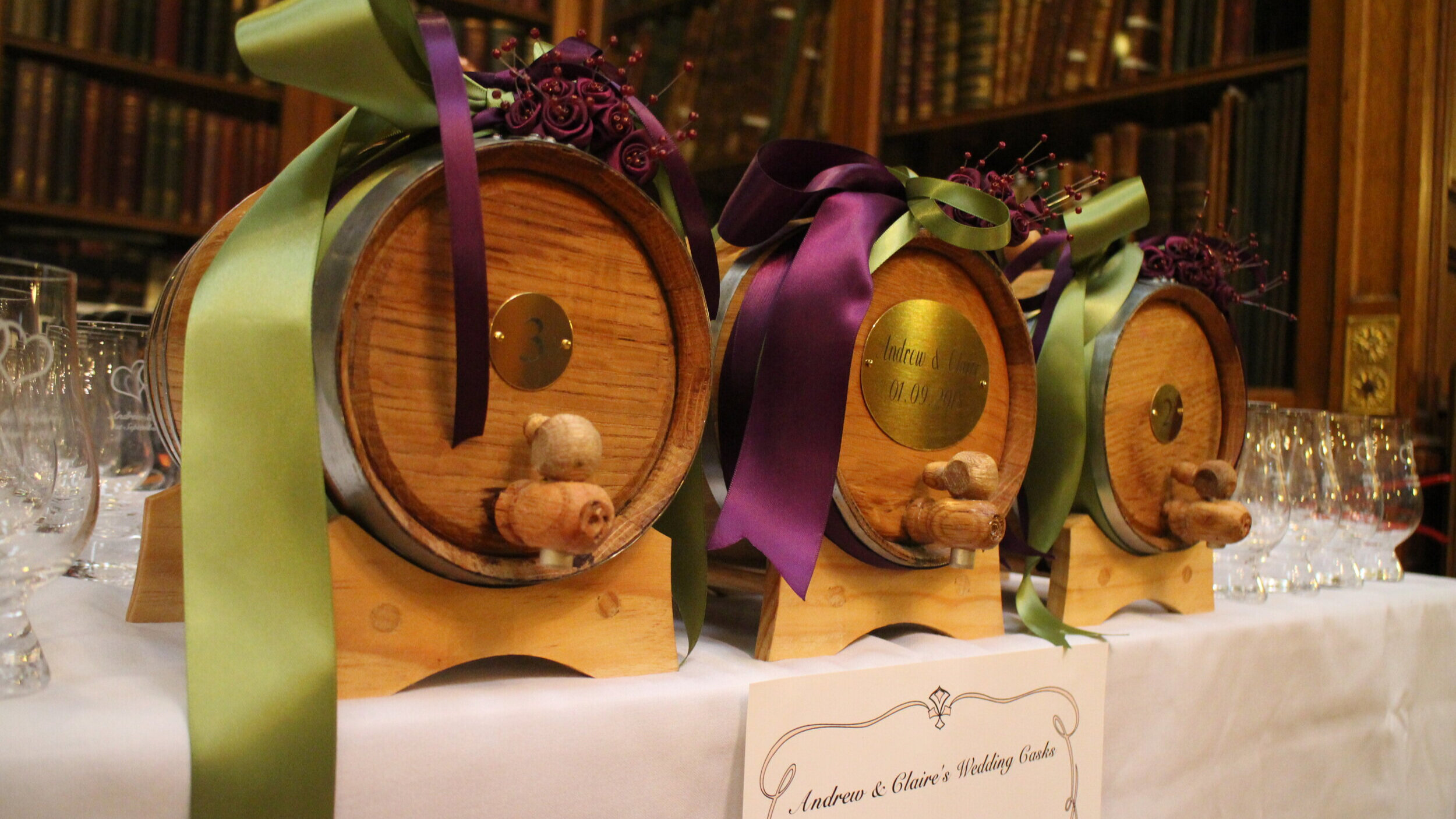 Designer whisky casks for weddings