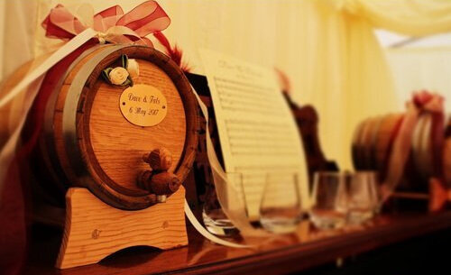Engraved whisky casks for weddings