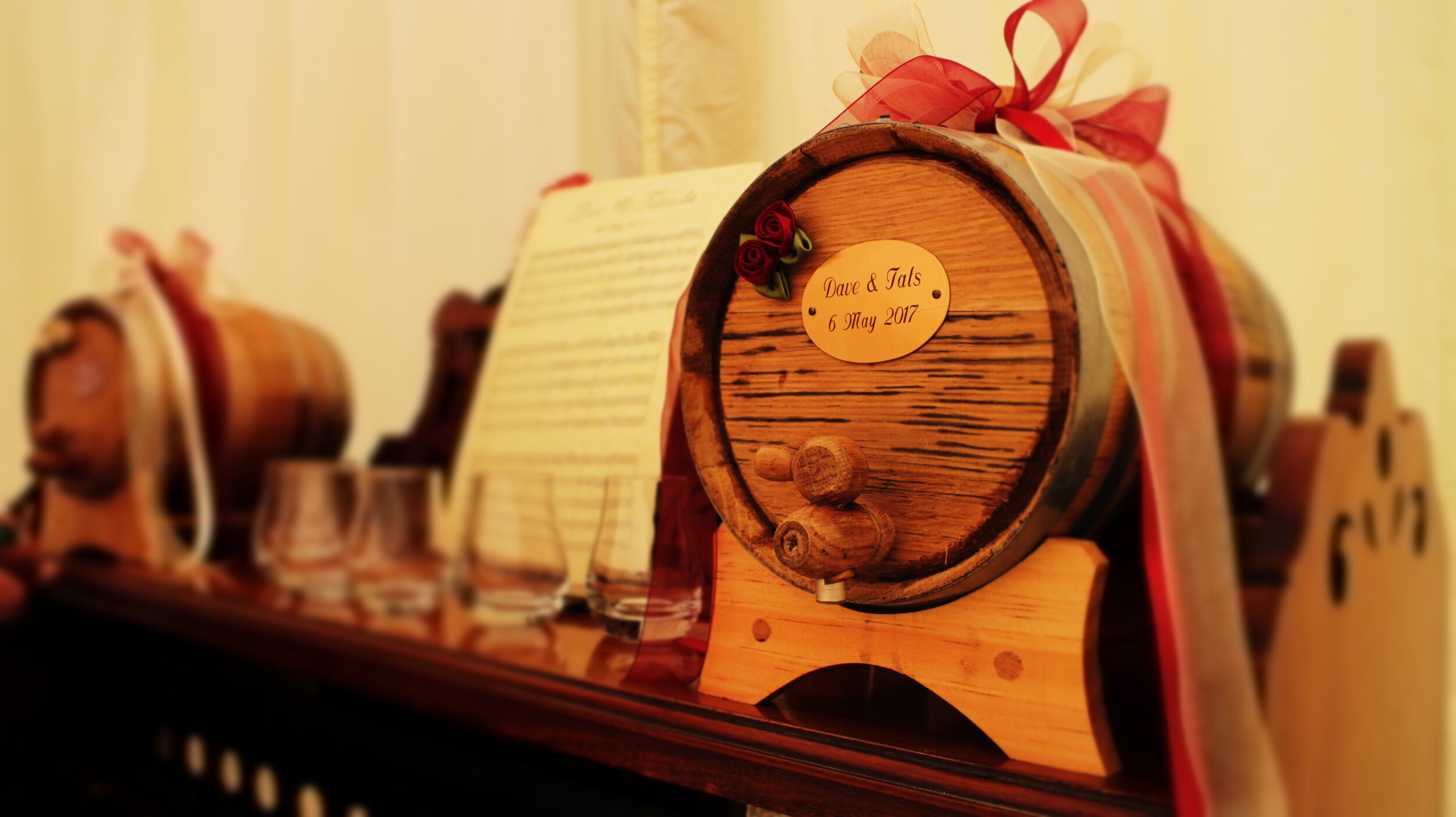 Custom whisky casks for weddings.